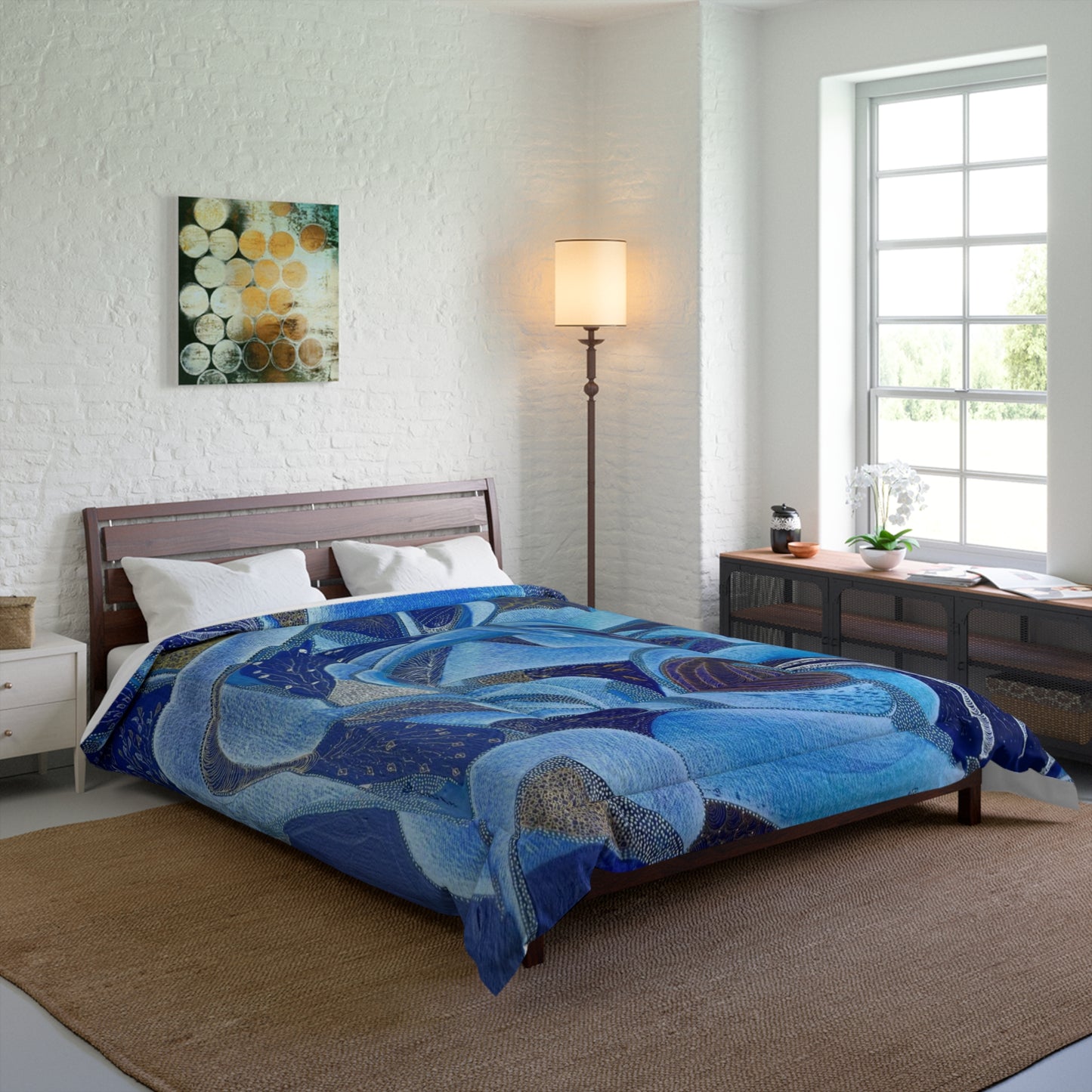 Comforter - Atlantis Fantasy Ocean Underwater World Acrylic Painting Design