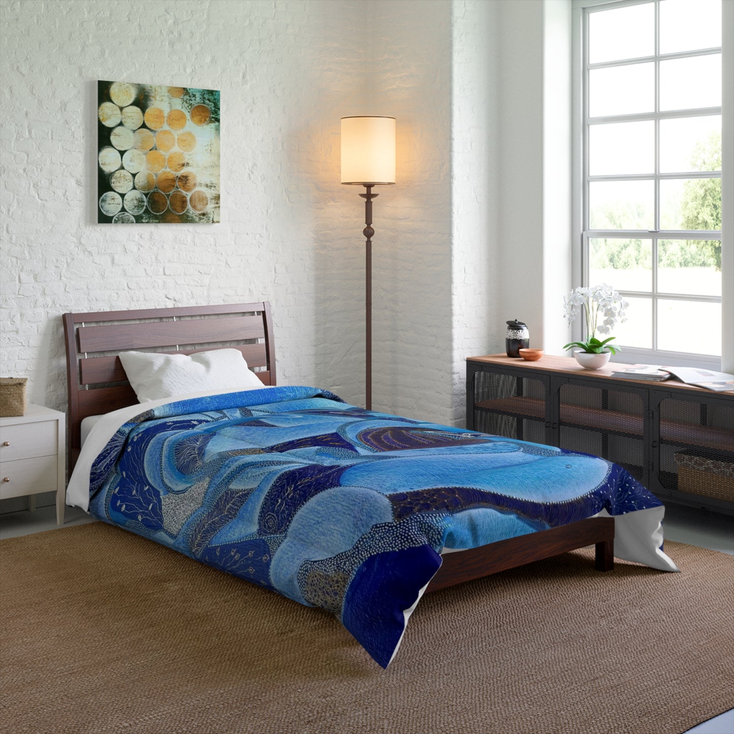 Comforter - Atlantis Fantasy Ocean Underwater World Acrylic Painting Design