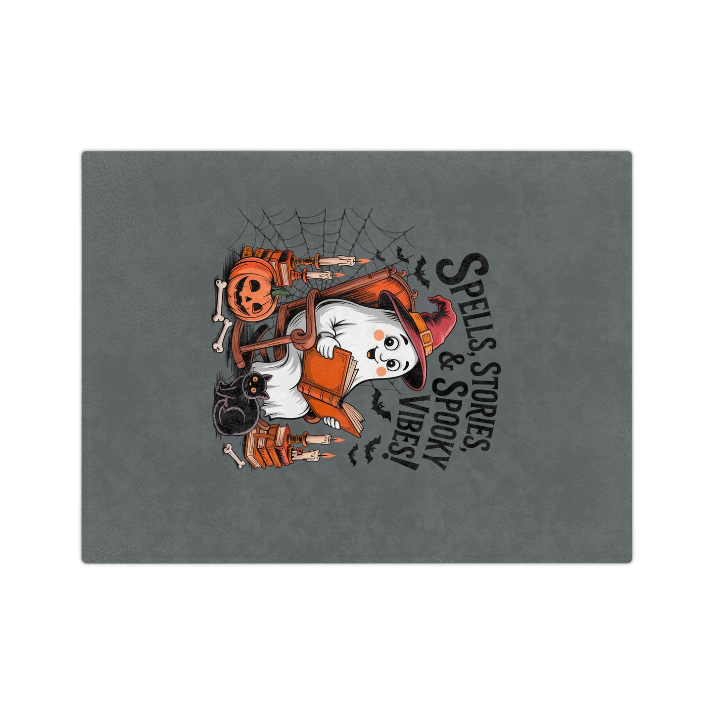 Cozy Halloween Blanket, Spooky Vibes Home Decor, Fall Throw Blanket, Ghost Reading Blanket, Perfect for Fall Gatherings, Trick or Treat
