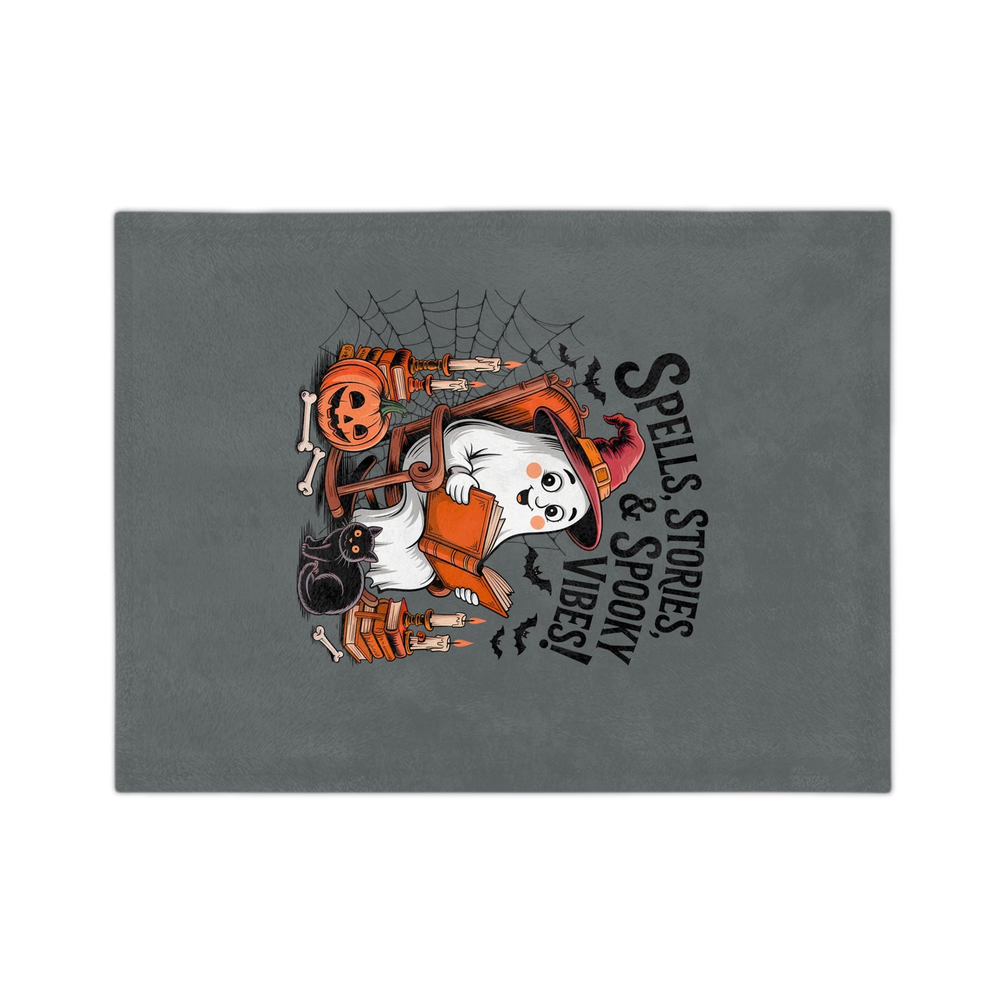 Cozy Halloween Blanket, Spooky Vibes Home Decor, Fall Throw Blanket, Ghost Reading Blanket, Perfect for Fall Gatherings, Trick or Treat
