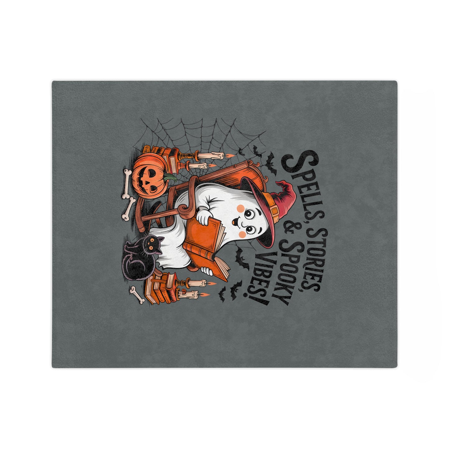 Cozy Halloween Blanket, Spooky Vibes Home Decor, Fall Throw Blanket, Ghost Reading Blanket, Perfect for Fall Gatherings, Trick or Treat