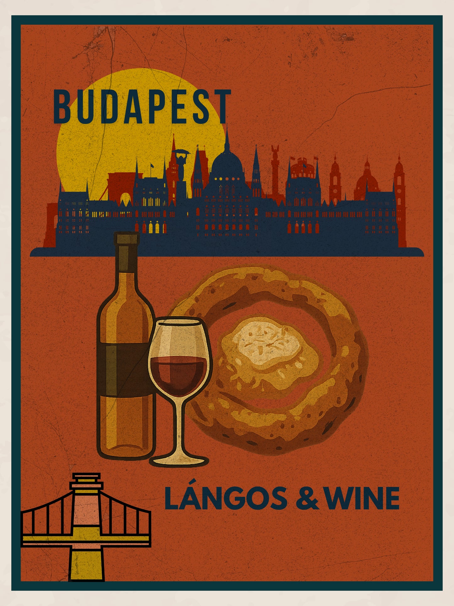 Lángos & Wine - Budapest Urban Gastro Poster