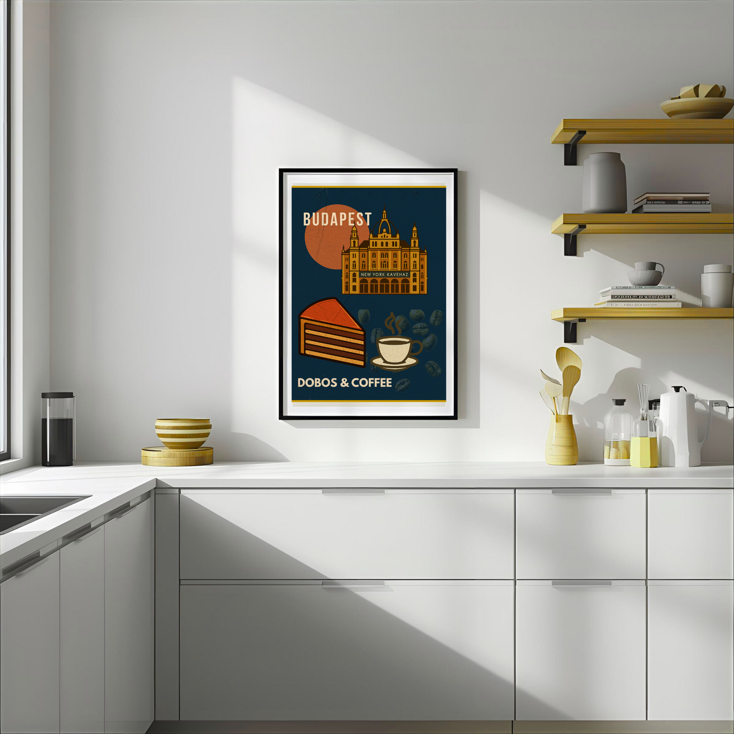 Budapest Urban Gastro – Dobos & Coffee Poster (Premium Matt)