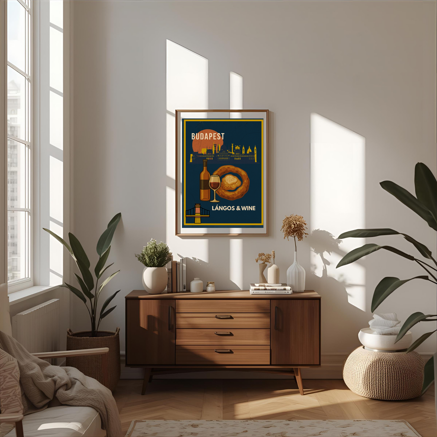 Budapest Urban Gastro – Lángos & Vin Poster