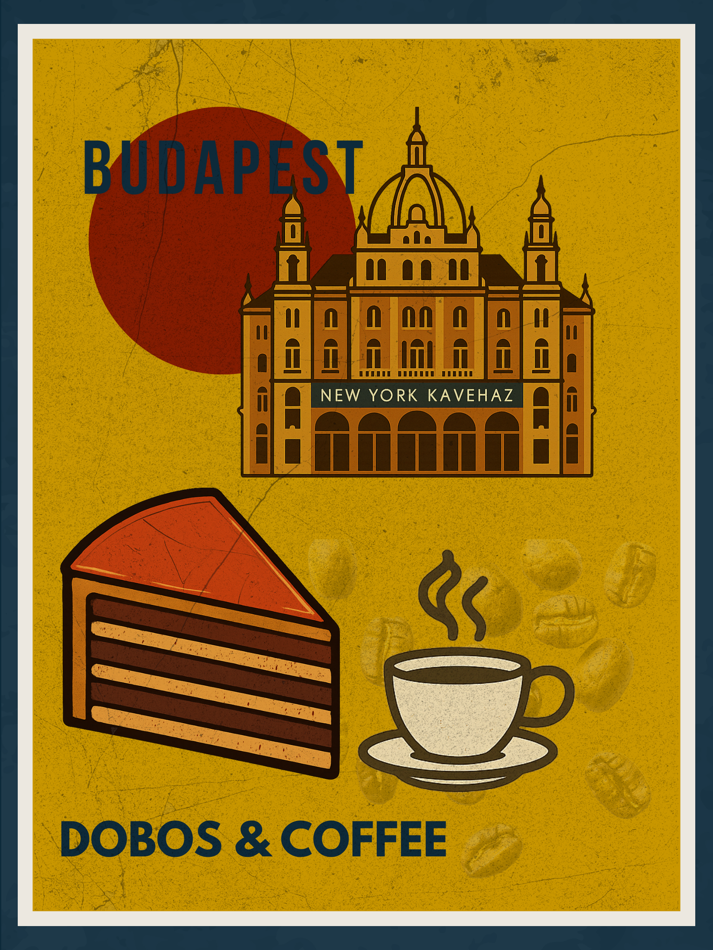 Budapest Urban Gastro – Dobos & Coffee Poster (Premium Matt)