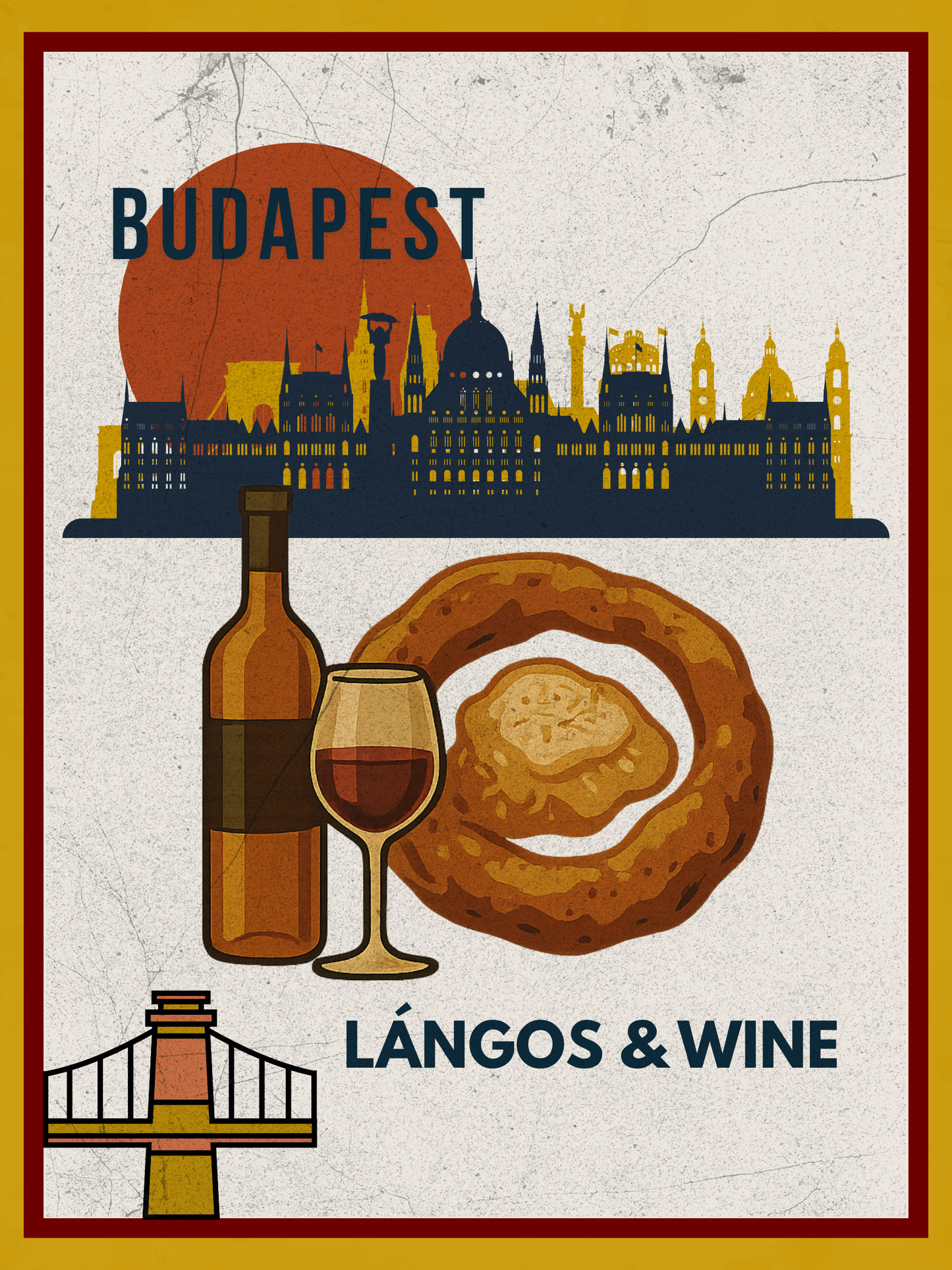 Budapest Urban Gastro – Lángos & Vin Poster