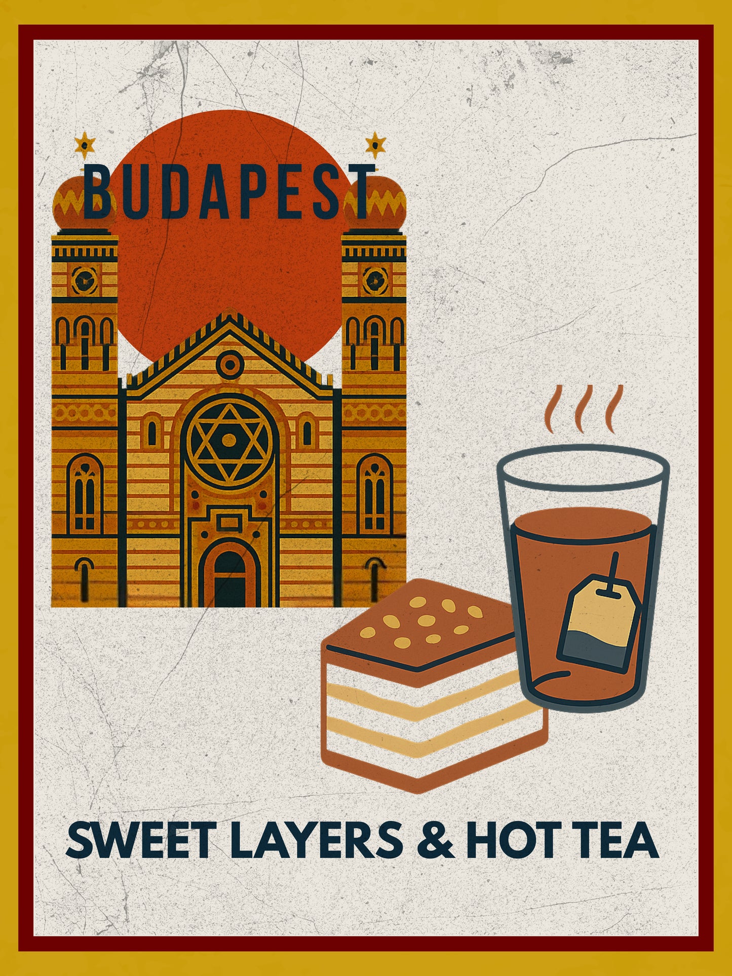 Sweet Layers & Hot Tea - Budapest Urban Gastro Poster